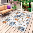 thumbnail image 1 of Fall Blue Pumpkin Outdoor Rug for Patio/Deck/Porch, Non-Slip Large Area Rug 3 x 5 Ft, Thanksgiving Autumn Daisy Pastoral Indoor Outdoor Rugs Washable Area Rugs, Reversible Camping Rug Carpet Runner, 1 of 8