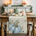 thumbnail image 1 of Fall Blue Pumpkin Table Runner, Autumn Thanksgiving Kitchen Dining Table Decoration for Home Party Decor 13x36 Inches, 1 of 9