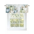 thumbnail image 1 of Fall Blue Pumpkin Valances for Windows Green Leaves White Flowers Letter Kitchen Valance Curtain Rod Pocket Small Curtains for Cafe Bathroom Laundry Basement 60" x 18", 1 of 8