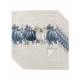 thumbnail image 1 of Fall Blue Pumpkins Cloth Napkins Set of 6 Reusable Dinner Napkins, Thanksgiving Autumn Leaf on Linen Cocktail Napkin Washable Table Napkins for Wedding/Holiday Party/Baby Shower 20"x20", 1 of 7