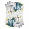 thumbnail image 1 of Fall Blue White Pumpkin Kitchen Towels Set of 3, Water Absorbent Dish Towel, Thanksgiving Leaves Floral Plaid Decorative Hand Towels - Quick Drying Cloth for Cooking Baking, 18x28 Inch, 1 of 8