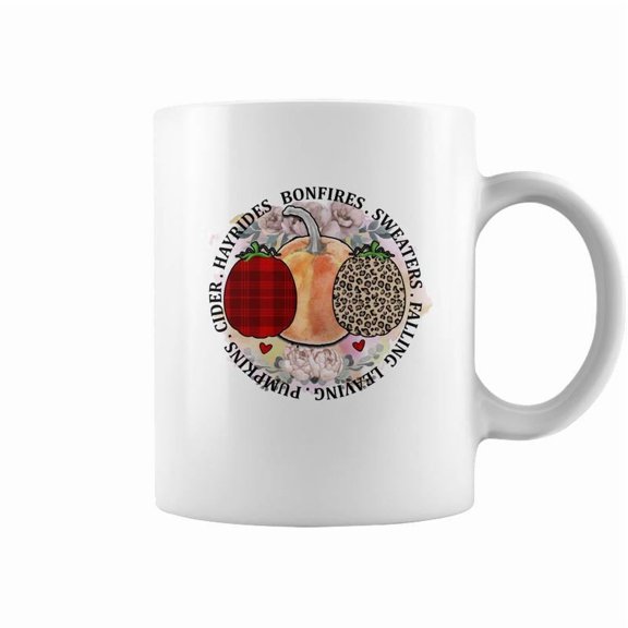Fall Bonfires Sweaters Falling Leaving Pumpkins Cider Hayrides Coffee Mugs