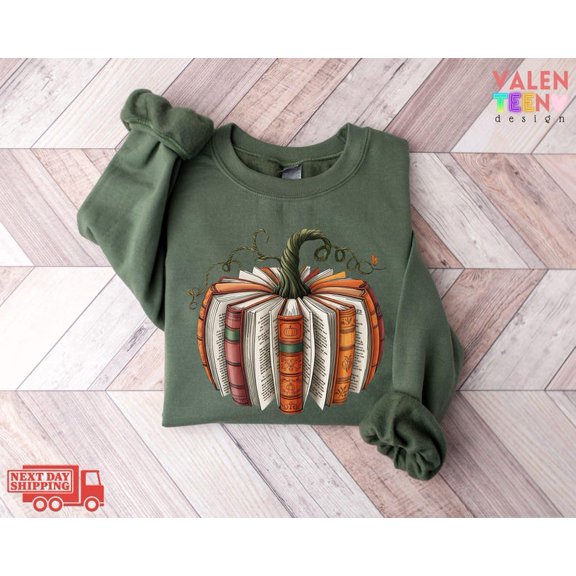 Fall Book Pumpkin Sweatshirt, Halloween Book Lover Hoodie