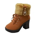 thumbnail image 1 of Fall Boots Casual Ankle Boots Heel Platform Winter Warm Lined Mid Calf Booties Comfortable Footwear, 1 of 5