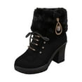 thumbnail image 1 of Fall Boots Casual Ankle Boots Heel Platform Winter Warm Lined Mid Calf Booties Comfortable Footwear, 1 of 5