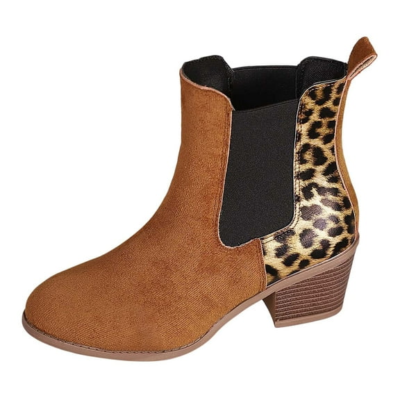 Fall Boots European & American Style Short Bootleg Low Heel Two Tone Thin Crafted Women'S's Side Zip Fashion Leather Boots