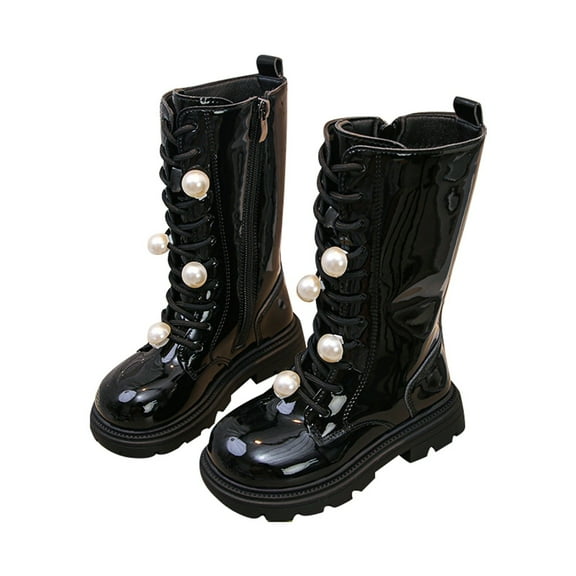 Fall Boots Fashion Girl Boots Waterproof Zipper Warm Long Calf Height Knee Leather Winter Boots For Kids