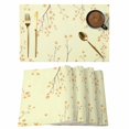 thumbnail image 1 of Fall Botanical Placemats Set of 4, Orange Autumn Maple Leaf Yellow Placemats for Dining Table, Place Mats for Kitchen Tabletop, Waterproof Wipeable Dining Table Mats Set, 1 of 9
