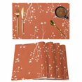 thumbnail image 1 of Fall Botanical Placemats Set of 8, Orange Autumn Maple Leaf Farmhouse Placemats for Dining Table, Place Mats for Kitchen Tabletop, Waterproof Wipeable Dining Table Mats Set, 1 of 9