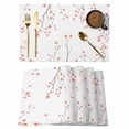 thumbnail image 1 of Fall Botanical Placemats Set of 8, Orange Autumn Maple Leaf Placemats for Dining Table, Place Mats for Kitchen Tabletop, Waterproof Wipeable Dining Table Mats Set, 1 of 9