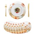 thumbnail image 1 of Fall Botanical Round Placemats Set of 8, Braided Polypropylene Place Mats, Pumpkins Floral Autumn Farmhouse Washable Table Mats for Kitchen Dinner Holiday Wedding Party Coffee Table Decoration 15", 1 of 9