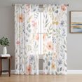 thumbnail image 1 of Fall Botanical Sheer Curtains 63 Inch Length 2 Panels Set, Autumn Farmhouse Country Flower Leaf Voile Window Treatment Rod Pocket Curtains Sheers Drapes for Bedroom/Living Room/Kitchen 52x"63"x2, 1 of 8