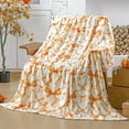 thumbnail image 1 of Fall Bow Throw Blanket Thanksgiving Orange Blanket Coquette Flannel Soft Cute Bow Stuff Lightweight Aesthetic Plush Room Decor for Sofa Couch Travel Bed, 50" x 60", 1 of 6