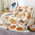 thumbnail image 1 of Fall Bows Throw Blanket, Fall Autumn Brown Beige Plaid Bows Maple Leaves Pumpkin Farmhouse Harvest Thanksgiving Blankets,Cozy Soft Fleece Fuzzy Throw Blanket for Bed Couch Sofa Chairs,40X50, 1 of 6