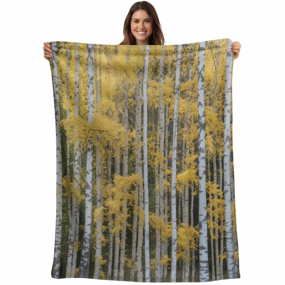 Fall Branch Trees Blanket Soft Cozy Warm Throw Blanket for Couch, Plush Fuzzy Flannel Fleece Blankets for Sofa, Autumn Natural Forest Bed Blankets Lightweight Gifts for Women, 50"x60"