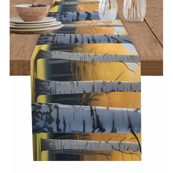 Fall Branch Trees Table Runner 36 Inches, Bare Root Tree Autumn Forest Bed Runner Dresser Scarves Tabletop for Indoor Outdoor Parties/Ceremony/Banquet, 13"x 36"