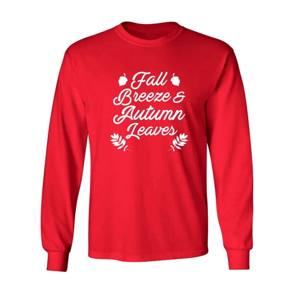 Fall Breeze & Autumn Leaves Adult Long Sleeve T-shirt