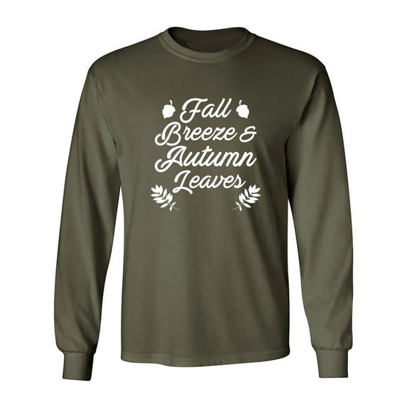 Fall Breeze & Autumn Leaves Adult Long Sleeve T-shirt