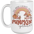 thumbnail image 1 of Fall Breeze, Crunchy Leaves, Pumpkin Please, Retro Autumn Season Art Merch Gift, White 15oz Ceramic Mug, 1 of 5
