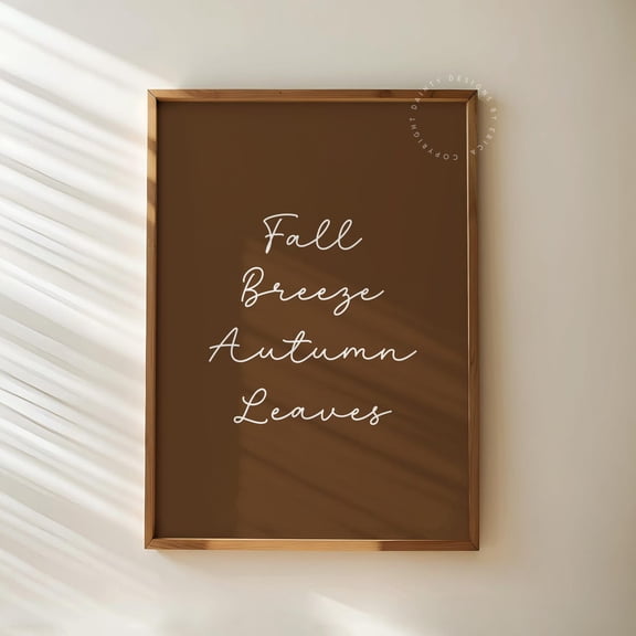 Fall Breeze Leaves Neutral Autumn Art, Stretched Canvas Size 12x18