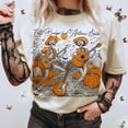 thumbnail image 1 of Fall Breeze and Autumn Leaves T-shirt, Skeleton Pumpkin Spice Shirt, Fall Quotes Design, Autumn Skeleton Tee, 1 of 5