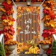 thumbnail image 1 of Fall Buffalo Plaid Pumpkins Truck Door Cover Banner Autumn Harvest Porch Banner Maple Leaves Porch Cover for Thanksgiving Autumn Harvest Holiday Party Decor 70.8 x 35.4 Inch, 1 of 6