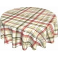 thumbnail image 1 of Fall Buffalo Plaid Tablecloth Round 60 Inch Autumn Thanksgiving Checkered Decorative Table Cloth Washable Wrinkle Stain-Resistant Harvest Farmhouse Table Cover for Party Picnic Dinner, 1 of 6