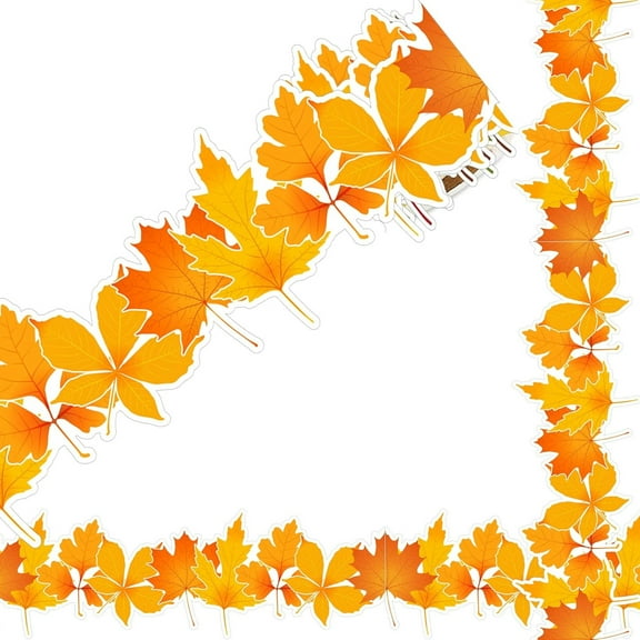 Fall Bulletin Board Borders 32.8Ft Colorful Maple Leaves Shape Die-Cut Bulletin Board Strips Thanksgiving Autumn Leaf Bulletin Board Trim