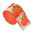 thumbnail image 1 of Fall Burlap Ribbon,2.5″W Buffalo Plaid Wired Edge Ribbon with Pumpkin Pattern Thanksgiving Theme Craft Ribbons Rustic Autumn Harvest Ribbons for Wrapping Gifts Making Wreath Bow, 1 of 5