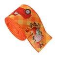 thumbnail image 1 of Fall Burlap Ribbon,2.5″W Buffalo Plaid Wired Edge Ribbon with Pumpkin Pattern Thanksgiving Theme Craft Ribbons Rustic Autumn Harvest Ribbons for Wrapping Gifts Making Wreath Bow, 1 of 5