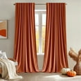 thumbnail image 1 of Fall Burnt Orange Velvet Curtains 90 Inches Long 2 Panels - Back Tab and Pleated Luxury Window Curtains for Bedroom Living Room Blackout Thermal Insulated Soft Drapes Terracotta Rust Decor, 1 of 14