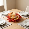 thumbnail image 1 of Fall Candle Ring, Thanksgiving Wreath for Candle Centerpieces, Sunflower Maple Leaf Candle Rings for Tabletop, Autumn Pumpkin Decor for Front Door Porch Mantel, 1 of 6
