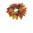 thumbnail image 1 of Fall Candle Rings Fall Decorations for Home Halloween Thanksgiving Decorations Artificial Maple Leaf Pinecone Candle Wreath for Table Centerpiece by MPOISVA, 1 of 1
