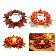 thumbnail image 1 of Fall Candle Rings Fall Decorations for Home Thanksgiving Decorations Artificial Mini Pumpkin Maple Berry Pinecone Candle Wreath for Table Centerpiece by MPOISVA, 1 of 3