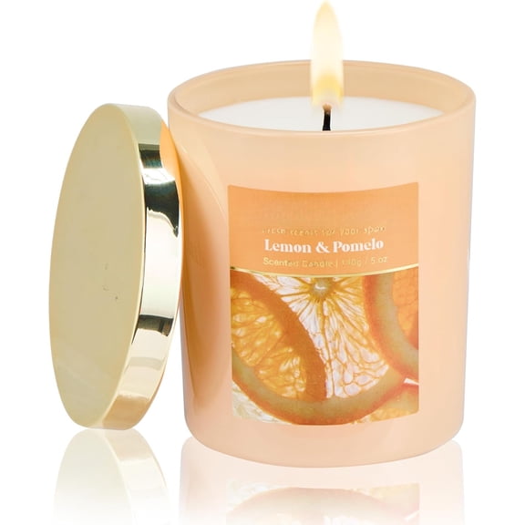 Fall Candles -  & Pomelo 5 oz Soy Wax Scented Jar Candles for  Scented, 31 Hours  Time,  Candle Gifts for Men Women