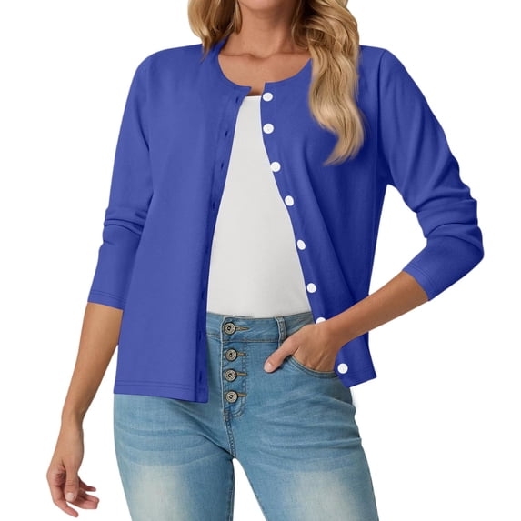Fall Cardigan Sweaters for Women Lightweight 2026 Long Sleeve Button Down Open Front Cardigan, M