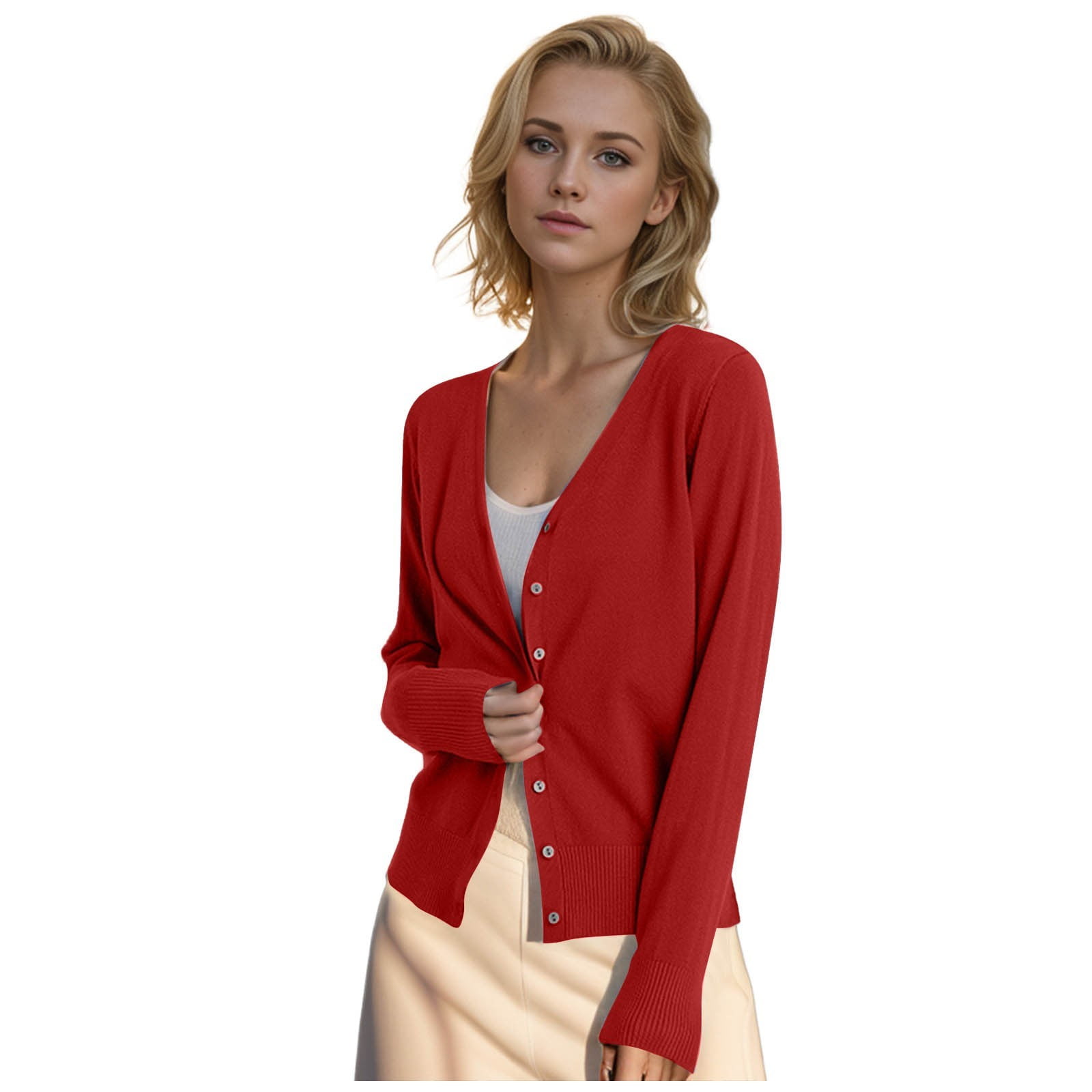 Fall Cardigan Sweaters for Women Solid Color Loose Fit Knit Casual Outerwear Button Down Long Sleeve Women's Coats Ladies Tops