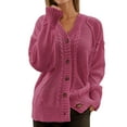 thumbnail image 1 of Fall Cardigans Women Chunky Knit Long Sleeve Button Front Sweater Open Front For Casual Women's Cardigans, 1 of 5