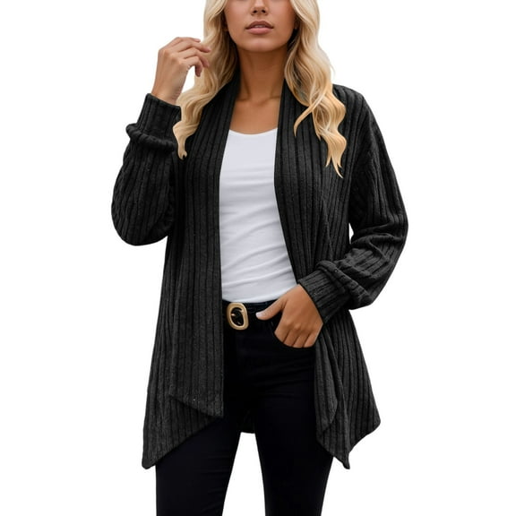 Fall Cardigans Women Chunky Knit Long Sleeve d Scarf Collar Open Front Sweater Cozy Soft Casual Loose Fit Tops Work Cardians