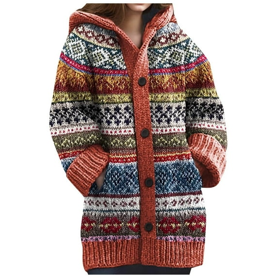 Fall Cardigans Women Cozy Knitted Hooded With Pockets Casual Style Sweater Jacket Lightweight Outwear Coats