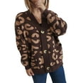 thumbnail image 1 of Fall Cardigans Women Loose Casual Leopard Print Long Sleeve V Neck Knit Sweater Outerwear Coats, 1 of 8