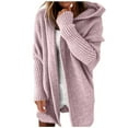 thumbnail image 1 of Fall Cardigans Women Open Front Knitted Hooded Sweater Sweaters Outerwear Coats, 1 of 5