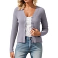 thumbnail image 1 of Fall Cardigans Women Solid Ribbed Knitted Long Sleeve Button V Neck Slim Work Cardians, 1 of 4