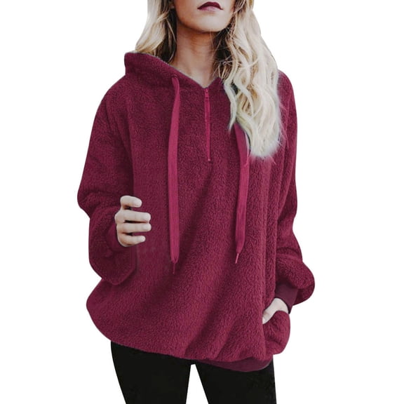 Fall Cardigans Women Warm Top Hoodie Sweatshirt Ladies Hooded Pullover Outfits Clothes