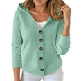thumbnail image 1 of Fall Cardigans for Women Hooded Sweater Soft Knit Button Up Long Sleeve Cardigan GN1 M, 1 of 5