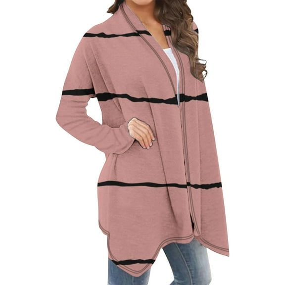 Fall Cardigans for Women Floral Printed Cardigan Long Sleeve Open Front Outwear Coat Tops