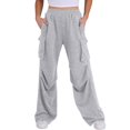 Fall Cargo Sweatpants for Women Elastic High Waisted Lounge Pants Wide