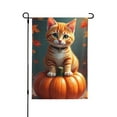 thumbnail image 1 of Fall Cat Garden Flag 12.5x18 Vertical Double Sided Autumn Pumpkin Maple Leaves Thanksgiving Holiday Outside Decorations Burlap Yard Flag 1 Flag, 1 of 5