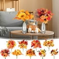 thumbnail image 1 of Fall Cemetery Flowers for Grave, UV Resistant Artificial Fall Sunflowers Mums Arrangement, Maple Leaf Pumpkin Berry Faux Flower Bouquet for Thanksgiving Indoor Outdoor Grave Vase Decor, 1 of 4