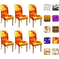 thumbnail image 1 of Fall Chair Covers for Dining Room Set of 6, Fall Maple Leaves Stretch Dining Chair Cover 6 Pieces, Washable Kitchen Chair Slipcovers 6 Pack, Removable Seat Protector for Thanksgiving Decor, 1 of 1